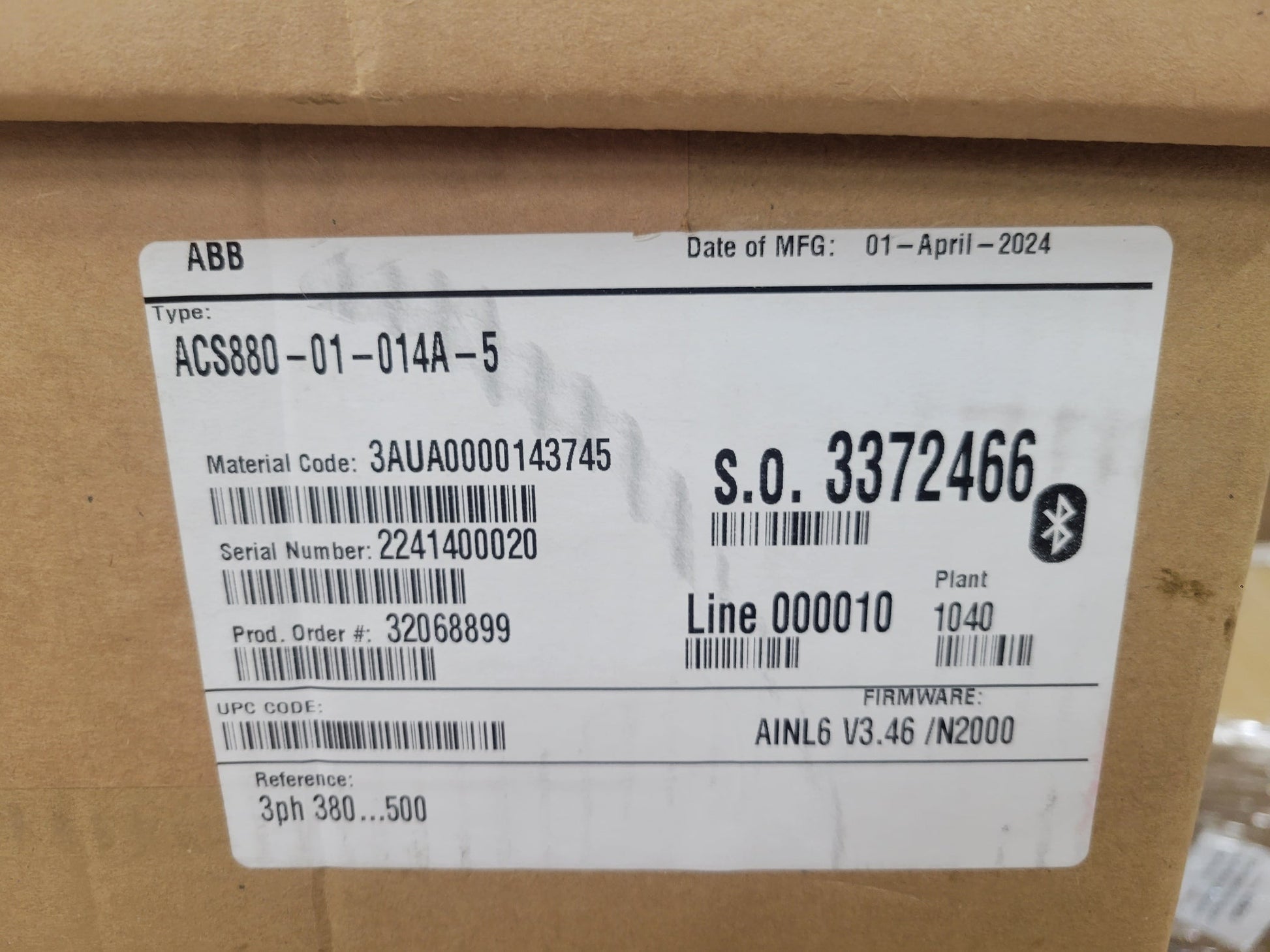 ABB ACS880-01-014A-5 New Adjustable Frequency AC Drive
