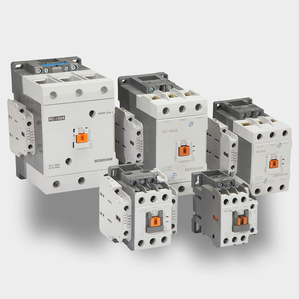 NEMA Rated Three Pole Contactor (2 NO/2 NC Auxiliary Contacts) NEMA Size 2 - 40A FLA Max (120V Coil)