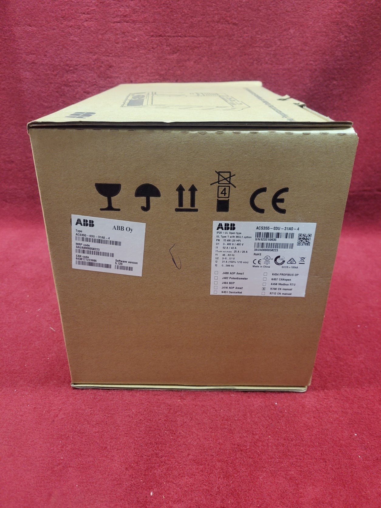 Abb Acs355-03U-31A0-4 Adjustable Frequency Ac Drive