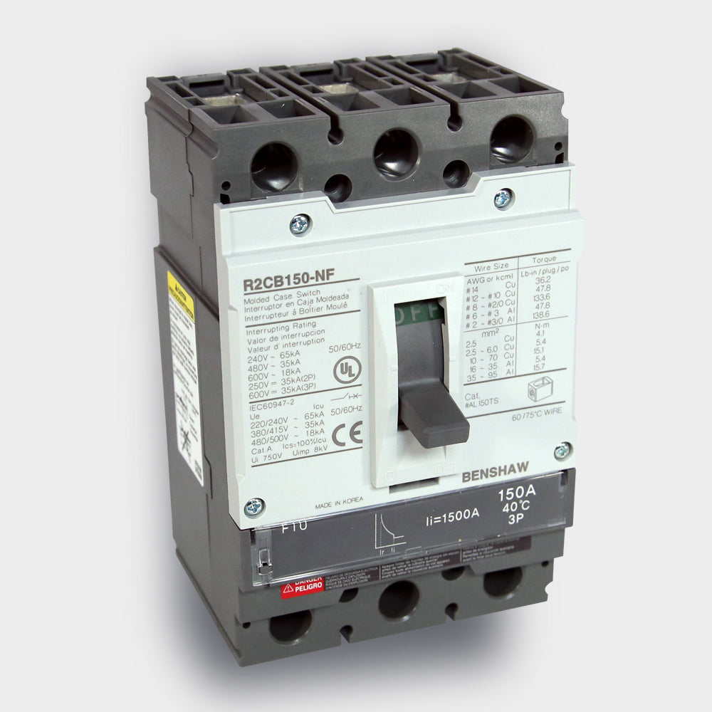 Circuit Breaker 40 A - 150 Frame 3P 600 VAC, H-High Fault, FTU Trip Unit, 65 KAIC Interrupt at 480 VAC