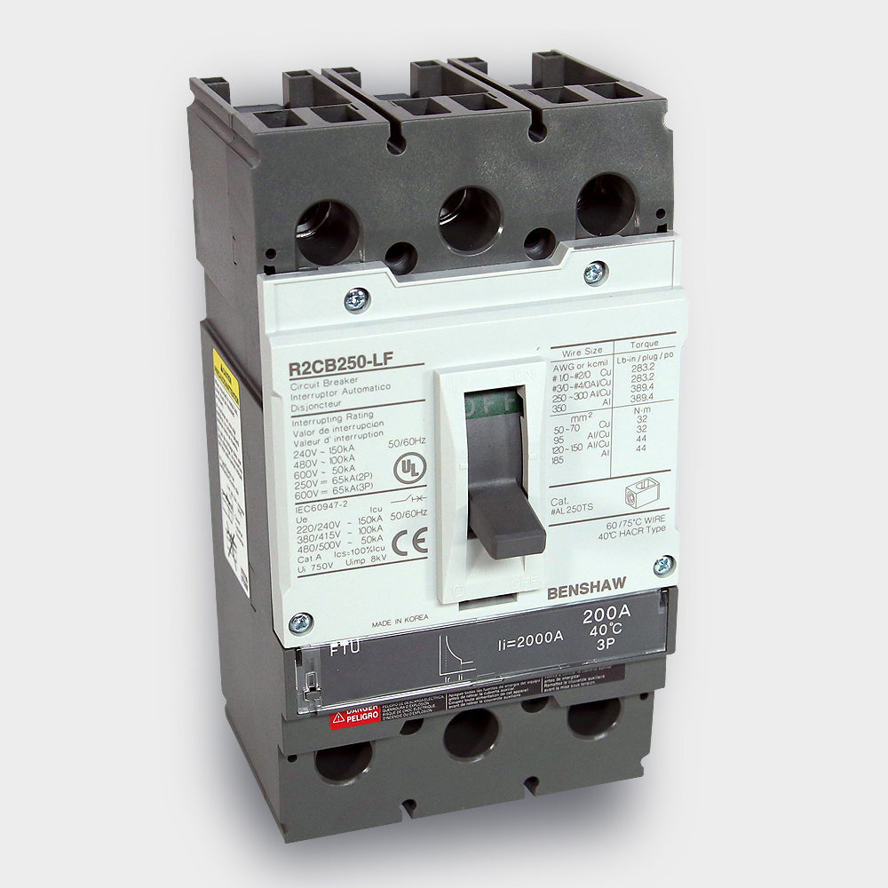 Circuit Breaker 175 A - 250 Frame 3P 600 VAC, H-High Fault, FTU Trip Unit, 65 KAIC Interrupt at 480 VAC