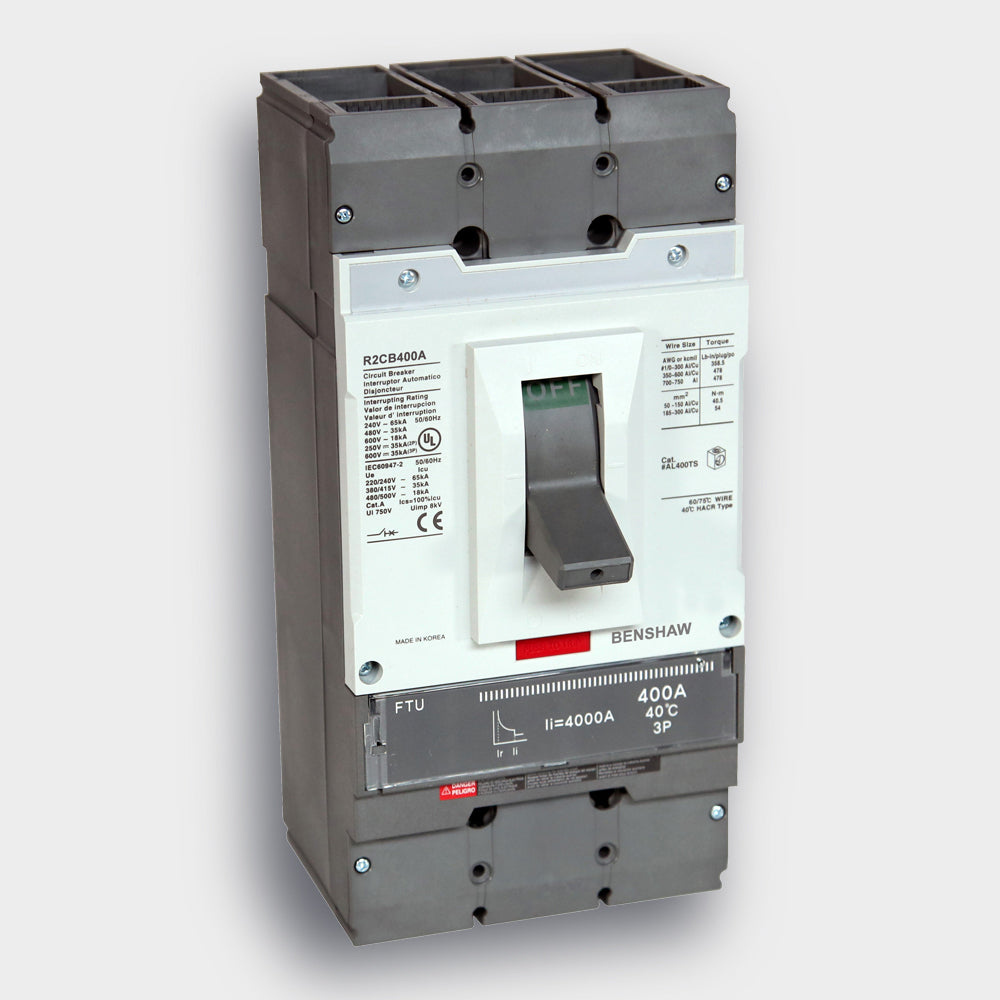 Circuit Breaker 400 A - 400 Frame 3P 600 VAC, N-Normal Fault, FTU Trip Unit, 35 KAIC Interrupt at 480 VAC